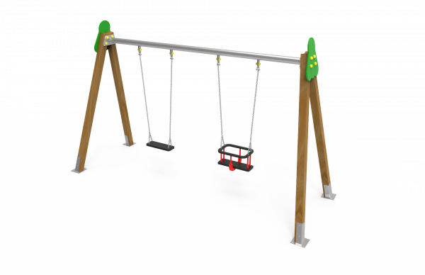 Biplaza asientos mixtos! Descubre nuestra línea de Columpios Biplaza de Kiwi Playgrounds - Classic Playgrounds y lleva la diversión a otro nivel.